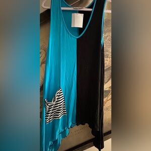 * New Beach Boutique Cover Up Handkerchief Hem Tunic Top Beach Dress SZ Large *
